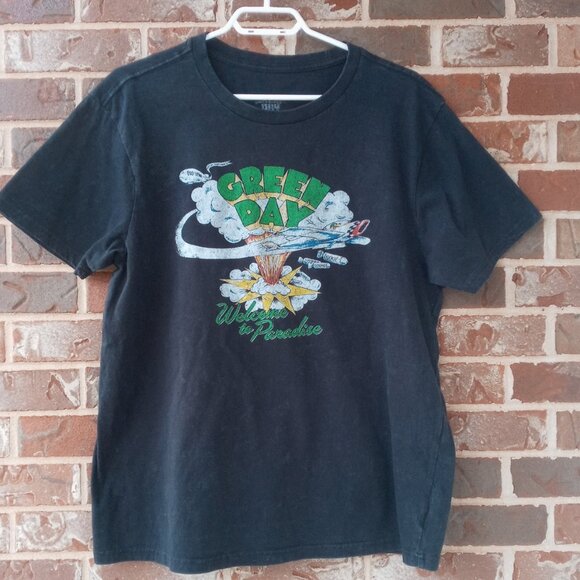 Green Day "Welcome to Paradise"  black Band Tour Tee Size Large - Picture 1 of 6